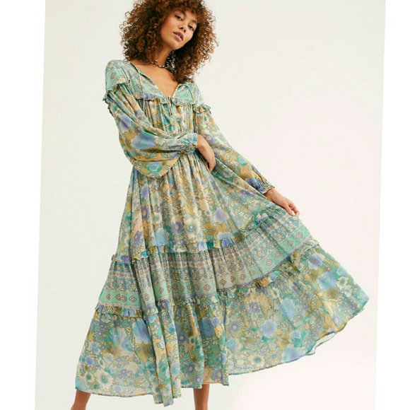 New spell free people amethyst maxi gown turquoise - Picture 5 of 16